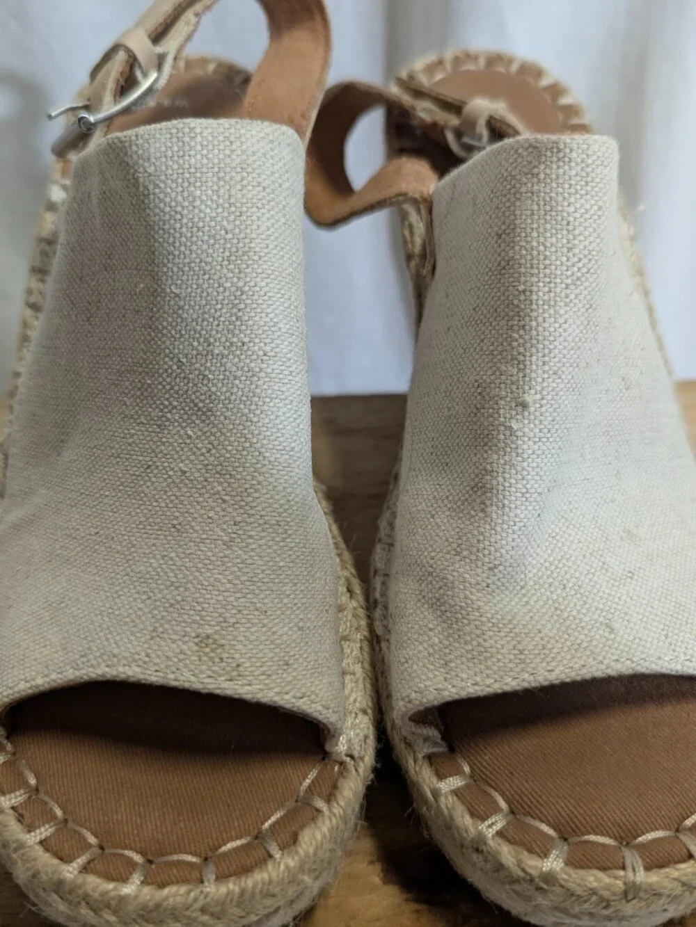 TOMS Monica Espadrille Wedge Sandal Beige Size 6.5